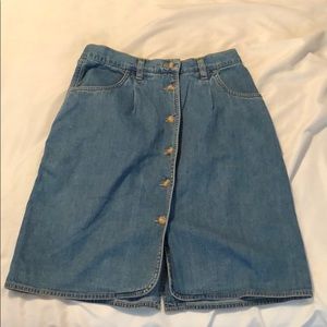 Size 8 Eddie Bauer Button-Up Jean Skirt